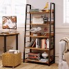 Sriracha Industrial Bookshelves and Bookcases, Ladder Shelf 5 Tiers with Metal Frame for Living Room - 2 of 3