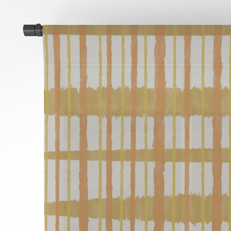 Kierkegaard Design Studio Hygge Retro Stripe Painted Plaid Single Panel Sheer Window Curtain - Deny Designs, 4 of 7