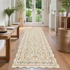 Scalloped Floral Rug Washable Non-Slip Boho Hallway Rug Soft Carpet for Kitchen, Bathroom, Laundry, Entryway - 4 of 4