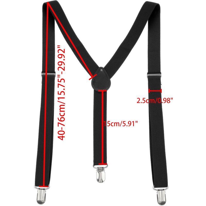Allegra K Lady Woman Adjustable Metal Clamp Elastic Suspenders Braces, 5 of 6