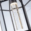 C Cattleya Dark Bronze Finish LED Brass Pendant Light with Crystal And Tempered Glass Shade(E26) - 3 of 4
