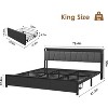 Bed Frame with Storage Drawers & Charging Station, Upholstered Headboard, Metal Slats, No Box Spring Needed, Easy Assembly - 2 of 4