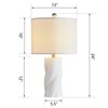 Maxax White Ceramic Table Lamp Set of 2 , Bedside Desk Lamp for Bedroom Living Room, Modern Twisted Design Nightstand Lamp - 3 of 4