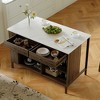 Famapy Kitchen Island Cart with Marble Countertop,2 Drawers,6 Shelves,Metal Legs,Ample Storage,Pantry Cabinet,Dining Table,All-in-One Kitchen Solution - 3 of 4
