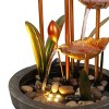 Alpine Corporation 23" Copper Tiered Flower Tabletop Fountain: Polyresin, LED, Outdoor Use, 2-Year Warranty - 3 of 4