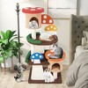 Tangkula Wooden Cat Tree w/ Sisal Scratch Board & Post Padded Perch Hanging Toys Modern - 3 of 4