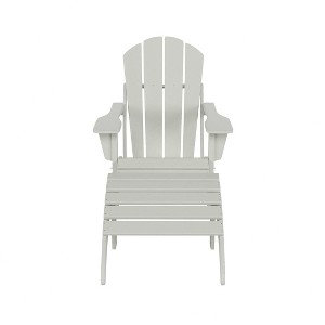 WestinTrends Malibu HDPE Outdoor Patio Folding Poly Adirondack Chair with Ottoman (2-Piece Set) - 1 of 4