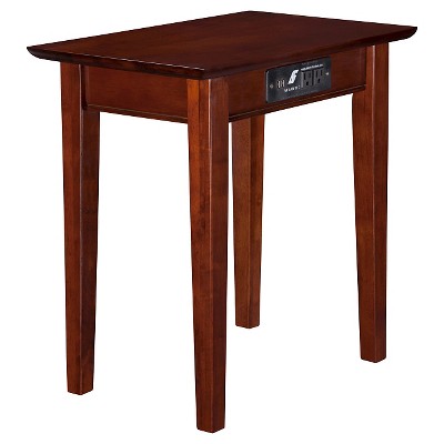 Shaker Chair Side Table with Charger - Walnut - Atlantic Furniture