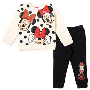 Disney Minnie Mouse Girls Fleece Sweatshirt and Pants Outfit Set Toddler - 1 of 4