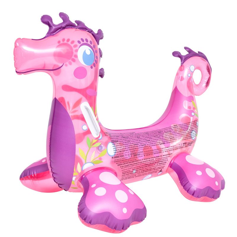 Pool Central 46.5" Pink Seahorse Inflatable Ride-On Pool Float, 1 of 2