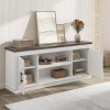 Farmhouse TV Stand for 70/75 Inch TVs, 69 in Long Entertainment Center w/ 2 Door &Open Storage Shelf - 4 of 4