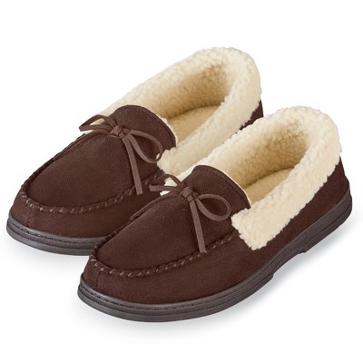Collections Etc Comfortable Men's Fleece Lined Slippers