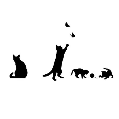 Unique Bargains Cat Pattern Living Room Bedroom Wall Sticker Self-stick DIY Art Decal