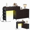 WOWLIVE Dresser for Bedroom with Charging Station and LED Light, Rotatable Vanity Desk with Fabric Drawers and Side Pockets, HD041 - 2 of 4