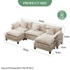 3-Seater Sectional Sofa with Footstool, Deep Corduroy Sofa, Double Cushions, Plush Back and Armrest Pillows, Comfortable Cloud Sofa for Living Room - 2 of 4