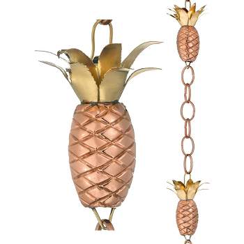 8.5ft  Pure Copper Pineapple Rain Chain - Good Directions