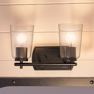 Urban Ambiance Luxury Traditional Bath Light 7.625''H x 13.875''W,  Midnight Black Finish,  Esperance Collection, UHP4155 - 1 of 4
