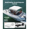 VEVOR 3 Bow Boat Bimini Tops,600D Polyester Canopy with Aluminum Alloy Frame,with Storage Bag,2 Support Poles,4 Straps, 6'Lx(61"-66")Wx46"H,Light Grey - 3 of 4