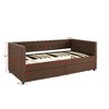 Daybed Frame with 2 Storage Drawers,W/Button & Nailhead Tufted Design,Wood Slats Support,Linen Fabric Bedframe for Living Room Bedroom Apartment - 3 of 4