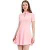 Allegra K Women's Turndown Collared Keyhole Short Sleeve Work Fit and Flare Mini Dress - 3 of 4