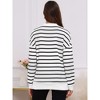 INSPIRE CHIC Women's Maternity Tunic High Low Tops Half Zip Long Sleeve Mock Neck Side Slit Striped Pregnancy Blouse - 4 of 4