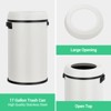 17 Gallon/65 Liter Trash Can, Stainless Steel Rubbish Bin, Commercial Grade Waste Container, Round Garbage Can for Outdoor, Home Office, Restaurant - 3 of 4