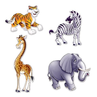 Beistle 15 1/2" - 25" Jungle Animal Cutouts; 12/Pack 54215