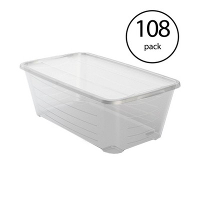 Life Story 5.7-Liter Clear Shoe & Closet Storage Box Container (108 Pack)