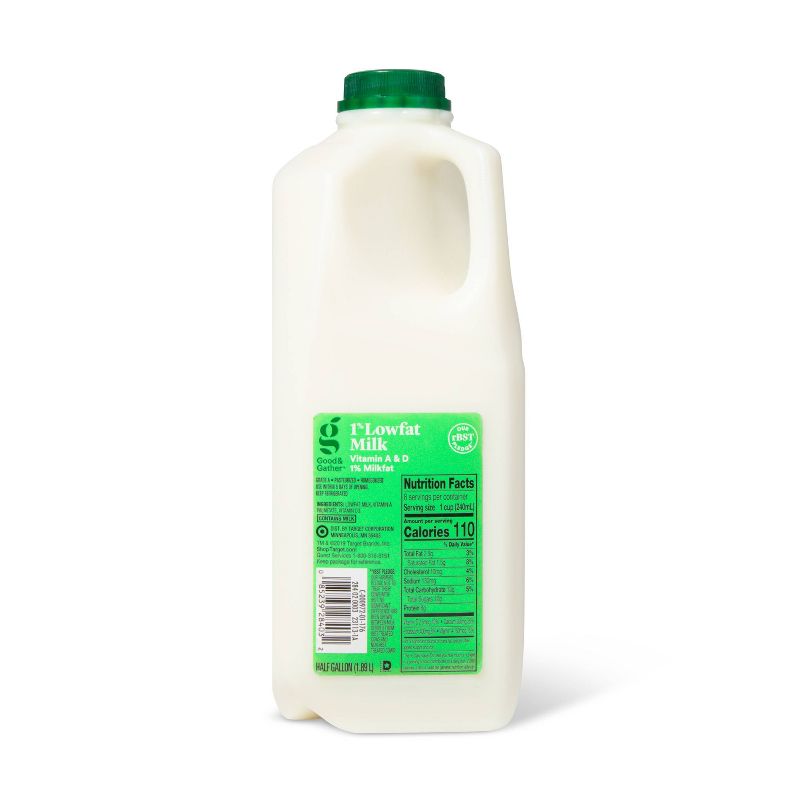 1% Low Fat Milk - 0.5gal - Good &#38; Gather&#8482;, 1 of 3