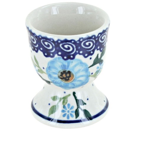 Ceramic White and Blue Single Egg Cup