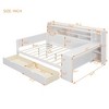 NicBex Full Size Daybed Multifunctional Frame Day Bed with Trundle, Storage Shelves, 2 Spacious Drawers and 1 Integrated Desk for Apartment - 2 of 4