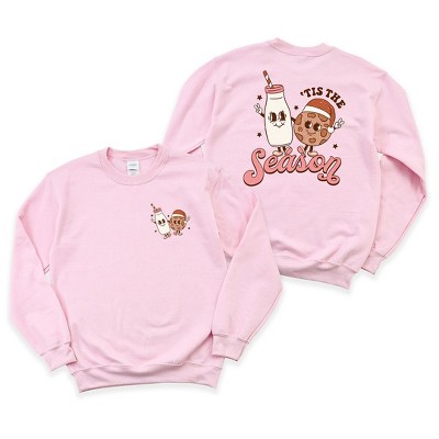 Simply Sage Market Women's Graphic Sweatshirt Tis The Season Milk and Cookies Front and Back