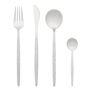 REGALWOVEN Stainless Steel Mirror Polished Flatware with Knife Spoons and Fork 24 Pieces - 1 of 4