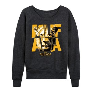 Women's - The Lion King - Logo Lightweight French Terry Wide Neck Long Sleeve Graphic Shirt - 1 of 4