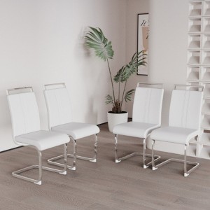 4-Pack Modern High-Back Faux Leather Dining Chairs with Metal Legs - 1 of 4