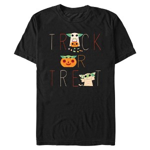 Men's Star Wars The Mandalorian Halloween Grogu Trick or Treat T-Shirt - 1 of 4