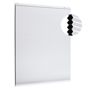 VEVOR Cellular Shades, 1 inch Light Filtering Cordless Cellular Blinds, Blackout Privacy Honeycomb Shades, Thermal Insulation Noise Reduction,White - 1 of 4
