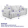 3-seater Upholstered Sofa Couch, Teddy Fabric Sofa with 3 Back Pillows 4M -ModernLuxe - 4 of 4