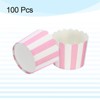 Unique Bargains Greaseproof Disposable Cakes Muffins Liners Stripe Paper Baking Cups 6oz 100 Pcs - 3 of 4