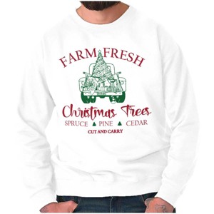 Farm Fresh Christmas Trees Truck Sweatshirt for Men or Women Brisco Brands - 1 of 4