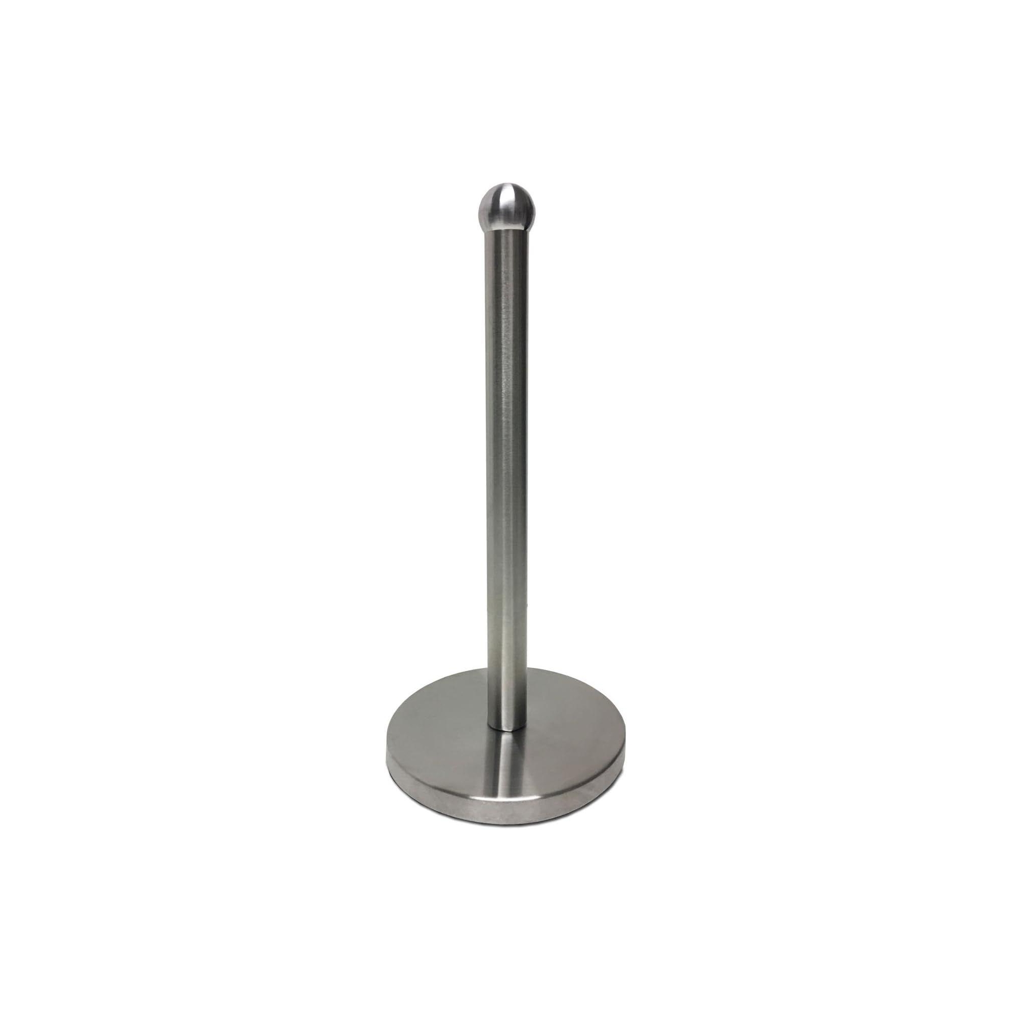 Linen Store Modern Stainless Steel Paper Towel Holder – Matte Finish with Weighted Anti-Slip Base for Easy One-Handed Use