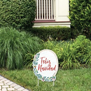 Big Dot of Happiness Feliz Navidad - Outdoor Lawn Sign - Holiday and Spanish Christmas Party Yard Sign - 1 Piece - 1 of 4