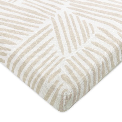 Babyletto Oat Stripe Muslin All-stages Midi Crib Sheet : Target