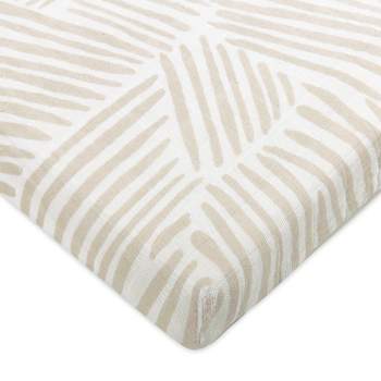 Babyletto Oat Stripe Muslin All-Stages Midi Crib Sheet
