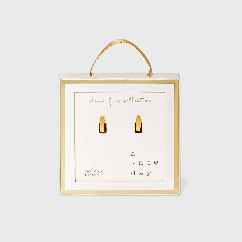 14K Gold Plated Huggie Hoop Earrings - A New Day&#8482;, 5 of 11
