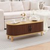 Hyleory 43.3" Coffee Table with Sliding Door, Modern Center Table Storage Shelf, Coffee Table Converts to Dining Table for Living Room, Office - 2 of 4