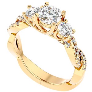 Pompeii3 1 1/4Ct Diamond & Moissanite Accent Engagement Ring in 10k Gold - 1 of 2