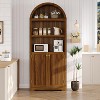 72" Tall Arched Pantry Cabinet with Doors, 5-Tier Kitchen Pantry Cabinet with Adjustable Shelf & Gold Handles, Wood Storage Cabinet£ - 3 of 4
