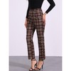 Allegra K Women's Plaid Tartan High Waisted Button Casual Pants - 2 of 4