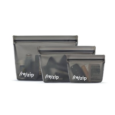 (re)Zip Stand up Reusable Food Storage Kit - Solid Gray - 3pc